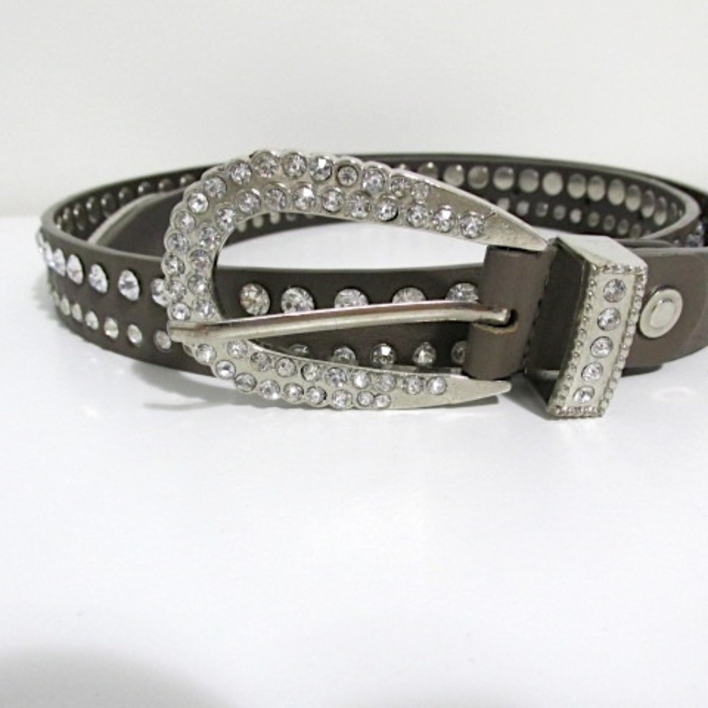 VTG Tan Rhinestone Belt